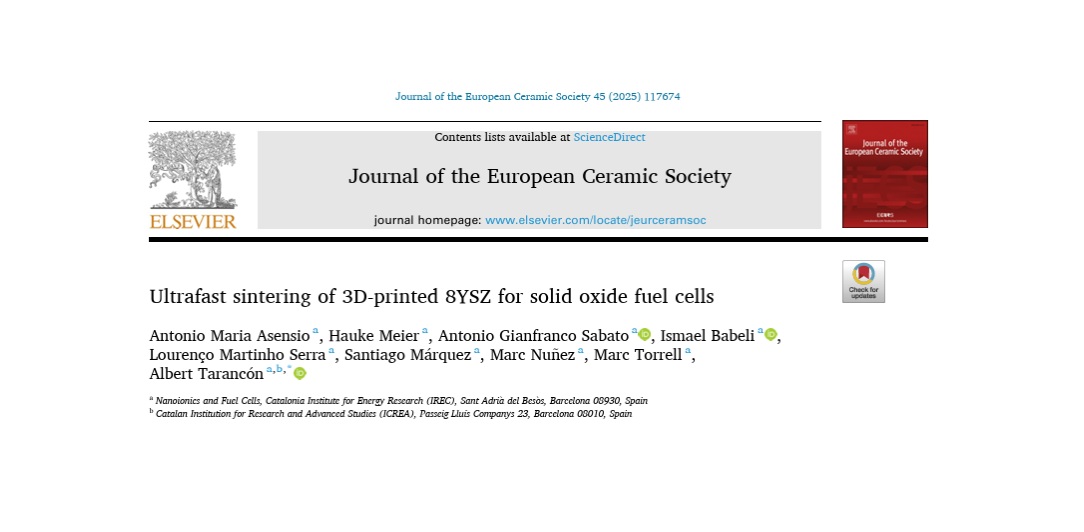 Ultrafast sintering of 3D-printed 8YSZ for solid oxide fuel cells
